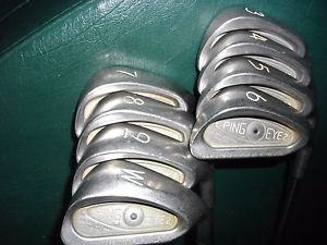 Ping Eye 2 Black Dot Iron Set, RH, 3-W, ZZ Lite, New Grips, * #'s Match