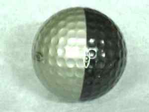 PING BLACK AND SILVER  VINTAGE GOLF BALL.NEVER HIT.NEVER USED.