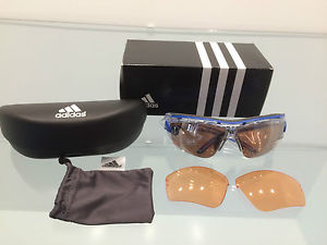Adidas Brille Halfrim Pro Christal Blue Breite XS incl 3 P. Gläser UVP € 269,00