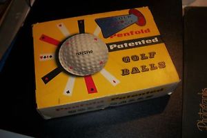 8 WRAPPED PENFOLD MULTIDENTIFICATION  SIZE GOLF BALLS W/ORIGINAL DOZEN BOX