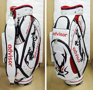 [Limited] ADVISER GOLF JAPAN RISING DRAGON WHITE CADDY BAG CB ADB-1108