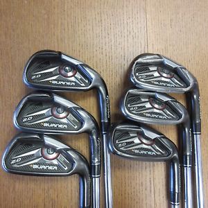 Used MENS Taylormade Burner 2.0 irons 5-PW STEEL REGULAR FLEX!
