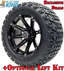 14" Madjax Element Wheels and X-Trail Tires + GTW Quality Golf Cart Lift Kit