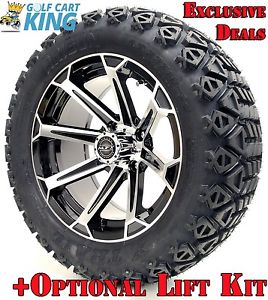 14" Madjax Vortex MB Wheels and X-Trail Tires + GTW Quality Golf Cart Lift Kit