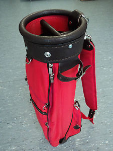 .Golfbag für Kids | ZELLER | Syntetik/Kunstleder rot/braun | 4 Fächer 5 Taschen