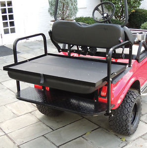 YAMAHA G14-G22 Rear Golf Cart Flip Seat/BLACK Seat Cushions/FREE Delivery