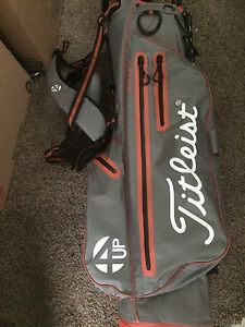 New!! Titleist 2016 StaDry 4up Lightweight Waterproof Golf Bag- Orange/Grey