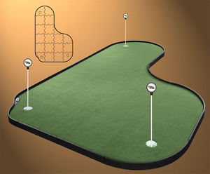 All Weather Indoor/Outdoor Putting Green 3 Regulation Cups and Adjustable Breaks