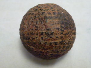 Antique c1860 Forgan Style Hand Hammered Knife Cut Gutta Percha Gutty Golf Ball