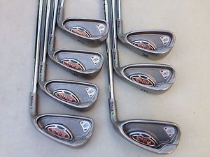 Ping G10 Green Dot Iron Set Golf Club 4-W Right Hand Steel S Shafts Stock Grips