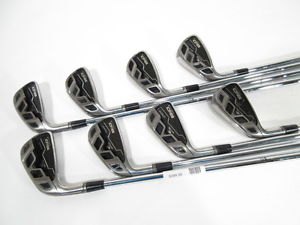 -LH- COBRA BIO CELL PLUS Black IRONS (3-PW) IRON SET w/DG S300 Steel STIFF