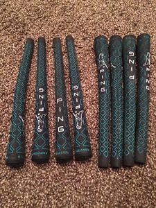 8 PING EYE KARSTEN Diamond  GOLF CLUB GRIPS 10.25" Teal Red Speckles Never Used