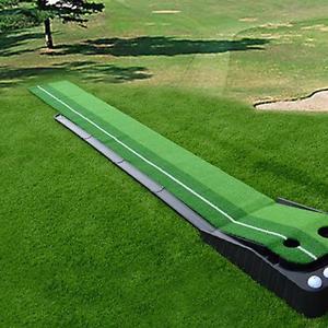 A Set of Portable Golf Practice Putting Mat Trainer Training Indoor Outdoor