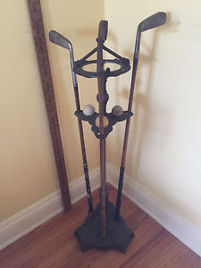 1925 Wellington-Stone Co. Original antique golf cast iron Parlor Putter Stand