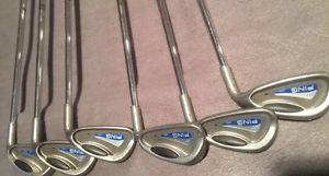 Mens Ping G2 Golf Iron Set 4-9, RH, Ping Steel Stiff Shaft, Blue Dot, Nice