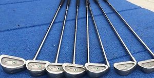 LH PING EYE 2 Green Dot IRONS 4-SW No Pw Stiff Left Handed
