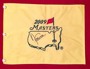 2009 Angel Cabrera Signed Masters Flag US Open Augusta National Huge Autograph