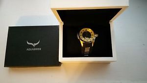 18K Gold Mans Aquaswiss Analog Watch