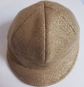 AUTHENTIC NEW VINTAGE BURBURRY WOMEN'S GOLD COLOR SPECKLED GOLF HAT WITH TAGS
