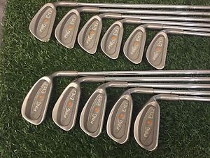 NICE Orange Dot PING EYE 2 Iron Set 1-PW + SW Right RH Steel JZ STIFF Mens GOLF
