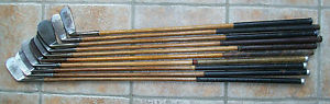 10 Antique Vintage Old 1905 To 1930 Hickory Wood Shaft Golf Clubs