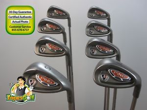 Ping i10 Iron Set 5-W,U,S Green Dot AWT Steel Stiff flex Matching Serial #s 1478