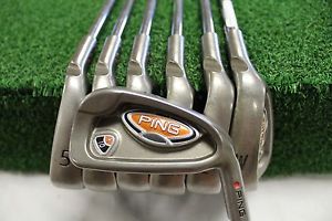 Used Ping Red Dot i10 4-PW Iron Set Ping AWT Stiff Flex Steel Shafts -1/2"