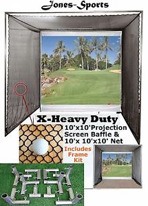 10' x10' Golf Impact Projection Screen Baffle &10'x10'x10' Net Frame Is Included