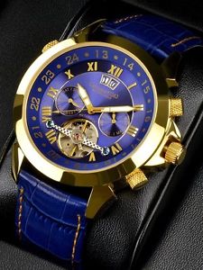 VK: 1.249,- Euro !! Calvaneo 1583 ASTONIA GOLD BLUE AUTOMATIK CHRONOGRAPH UHR