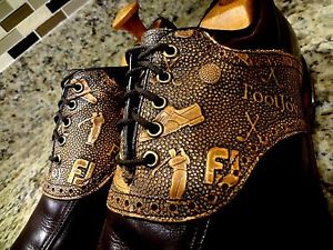 **RARE**RARE** FOOTJOY PREMIERE CLASSICS DRY GOLF SHOES SIZE 9 D ENGRAVED UNIQUE