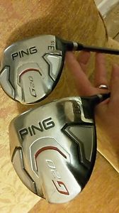 Ping G20 driver and 3 wood. Tour X stiff flex with head cover