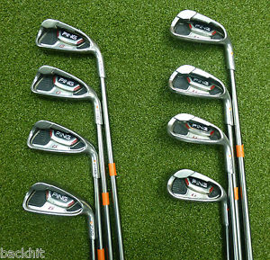 Used- Ping Golf G20 Iron Set - Orange Dot (2.25° Flat) 4-SW - Reg Graphite Shaft