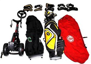 Lot Of 3 KING COBRA Travel, Pull Cart & 15+ Golf Clubs Bags