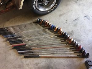 26 Vintage Persimmon And Other Wood Golf Clubs