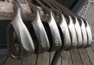 LH PING Eye 2 4 thru PW SW Irons Steel ZZ Lite Stiff Black Dot Matching Serial #