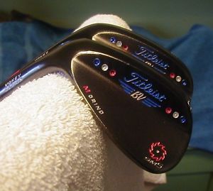 VOKEY SM5 PORTED BLACK CHROME 2 WEDGE SET 56-60 SPINE ALIGNED BLK CERAKOTE S300