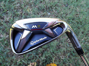 Very Nice Taylormade M2 Irons 5-PW, AW REAX by FST 88 High Launch Stiff Steel