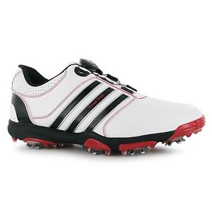 Adidas Tour 360 Boa Golf Shoes Mens White/Black/Red Golfing Footwear Shoe