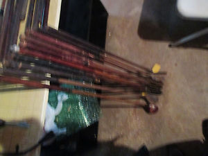10 antique wood shaft clubs