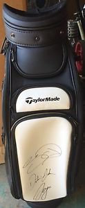 New 2016 TaylorMade TM16 Tour Staff Golf Bag (Black/White/Gold/Red) Autographed