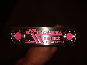 2014 Scotty Cameron Newport 2 Heavy Putter- 35"- 15 G Weights "Custom Shop Pink"