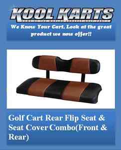 Yamaha Drive Rear Flip Seat & Deluxe Seat Cover Combo Pkg(Black/Saddle Brown)