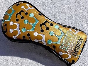 SCOTTY CAMERON Gold & Tiffany Blue RETRO TOUR MINI CROWN DRIVER Headcover 1/25