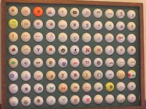 Golf Ball Collection 88 Balls Sports Resorts Auto Cities Food Drinks Mounted +++