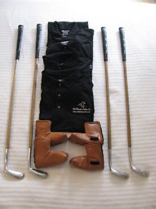 CHRISTMAS COMPANY GOLF GIFTS 4 OLD MASTER HICKORY SHAFT PUTTERS + 4 FREE SHIRTS