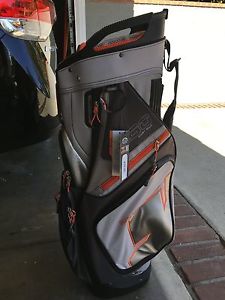 Sun Mountain 2016 C-130 14-Way Cart Bag - Titanium/GunMetal/Orange