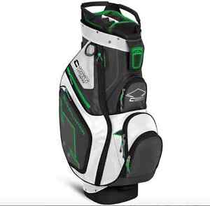 Sun Mountain 2015 C-130 Golf Cart Bag Gunmetal White Lime Pockets Dividers Strap