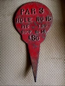 Antique Golf Hole Tee Yardage Marker! Cast Iron.Look!