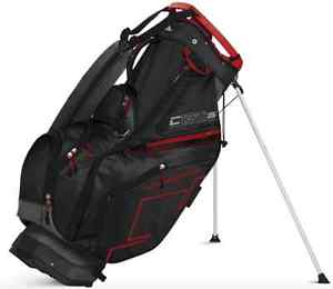 Sun Mountain 2015 C-130S Hybrid Stand Golf Cart Bag Gunmetal Black Red Pockets