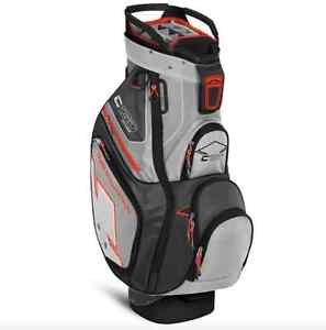 Sun Mountain 2015 C-130 Golf Cart Bag Titanium Gunmetal Orange Pockets Dividers